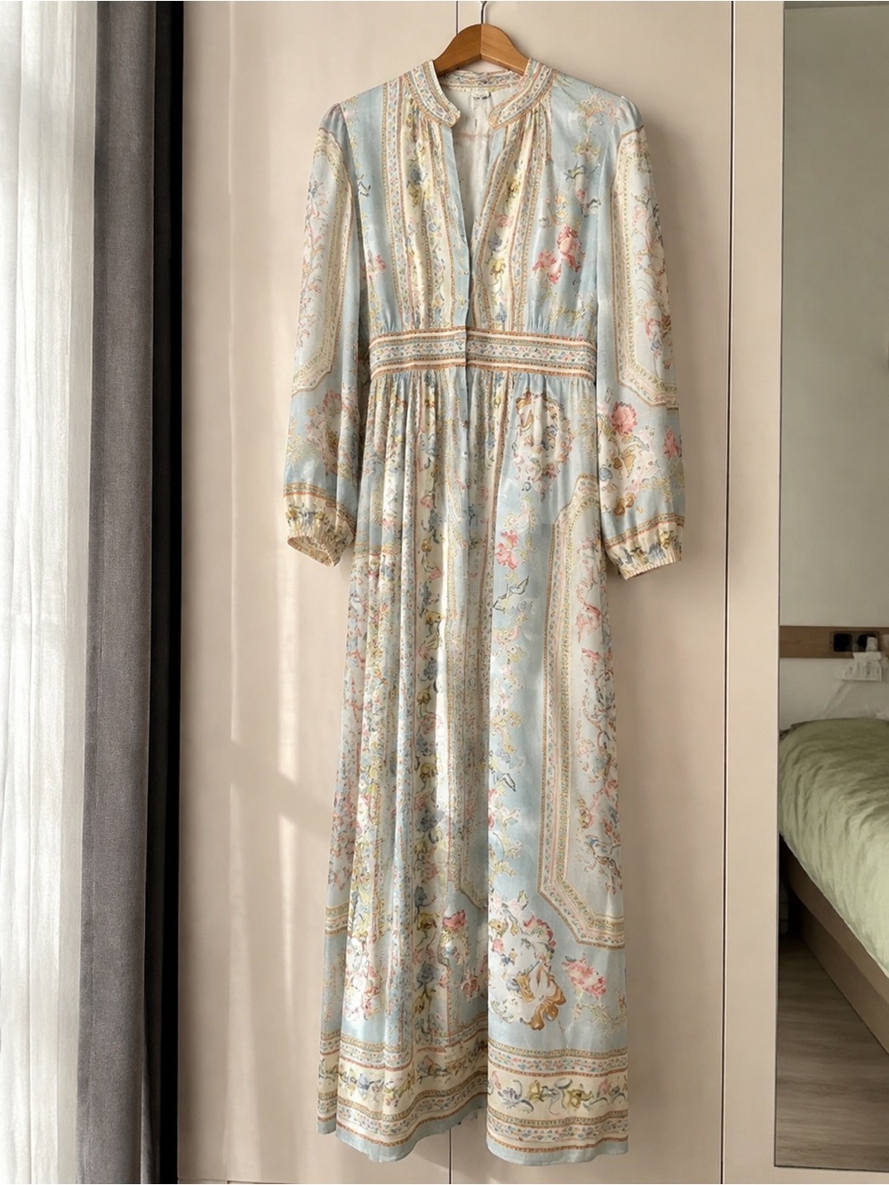 Bohemian Floral Maxi Dress in Light Blue - Picture 4 of 4